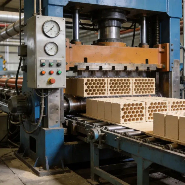 Honeycomb ceramic extrusion and forming production equipment in a factory