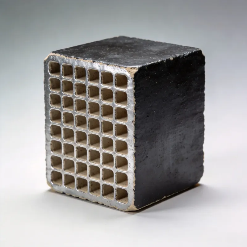 Precious-metal-coated honeycomb ceramic CO oxidation catalyst block