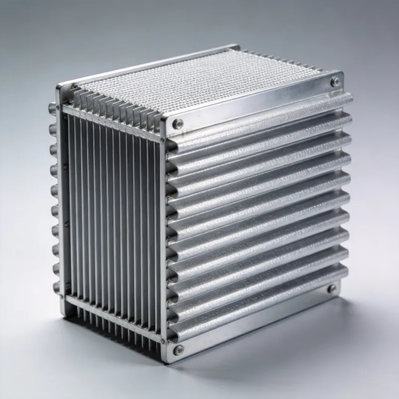 Plate-type SCR denitrification catalyst module with stacked corrugated metal plates