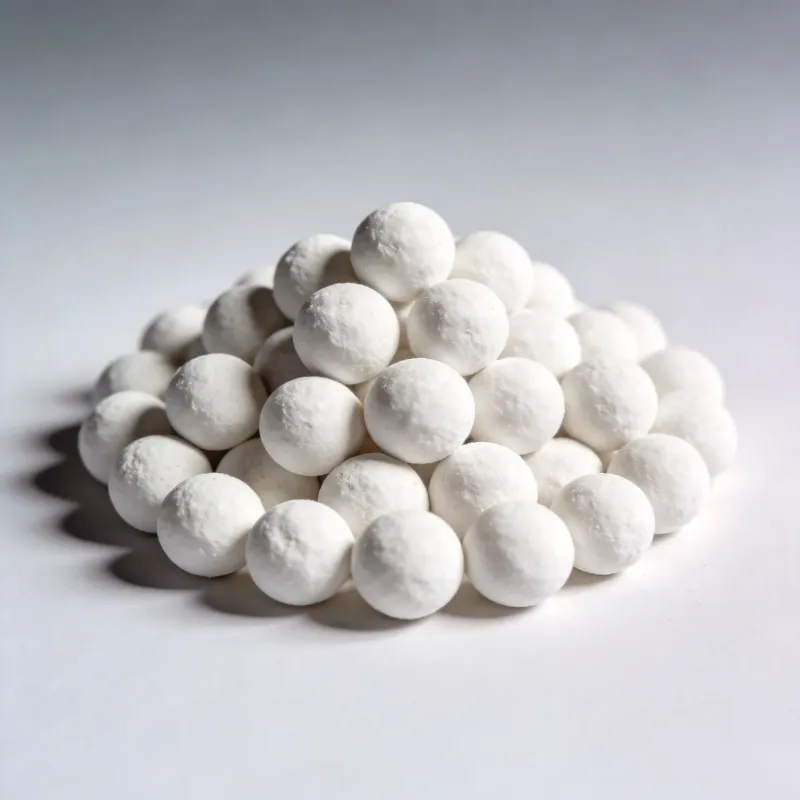 Pile of white spherical 5A molecular sieve zeolite beads